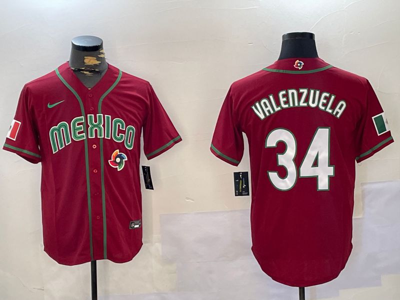 Men Los Angeles Dodgers 34 Valenzuela Red Game 2024 Nike MLB Jersey style 10291